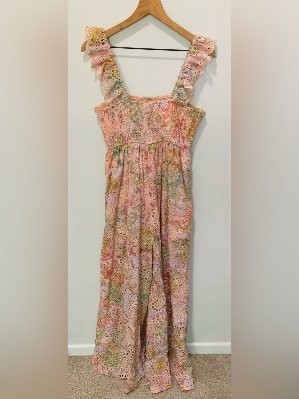 NWT Tall Oaks Boutique Always A Mood Eyelet Jumpsuit Punk Multicolor Size Medium